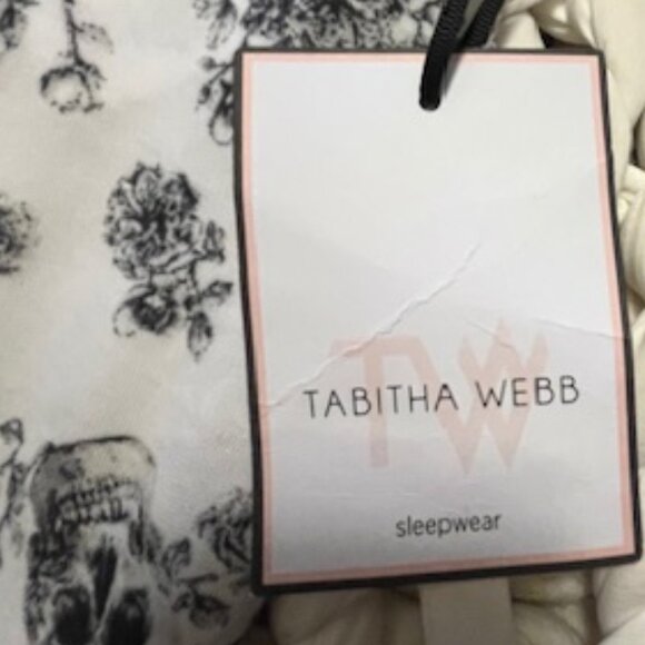 NWT, Tabitha Webb black and white pj bottoms,skull and flower pattern, size L, - Picture 4 of 7